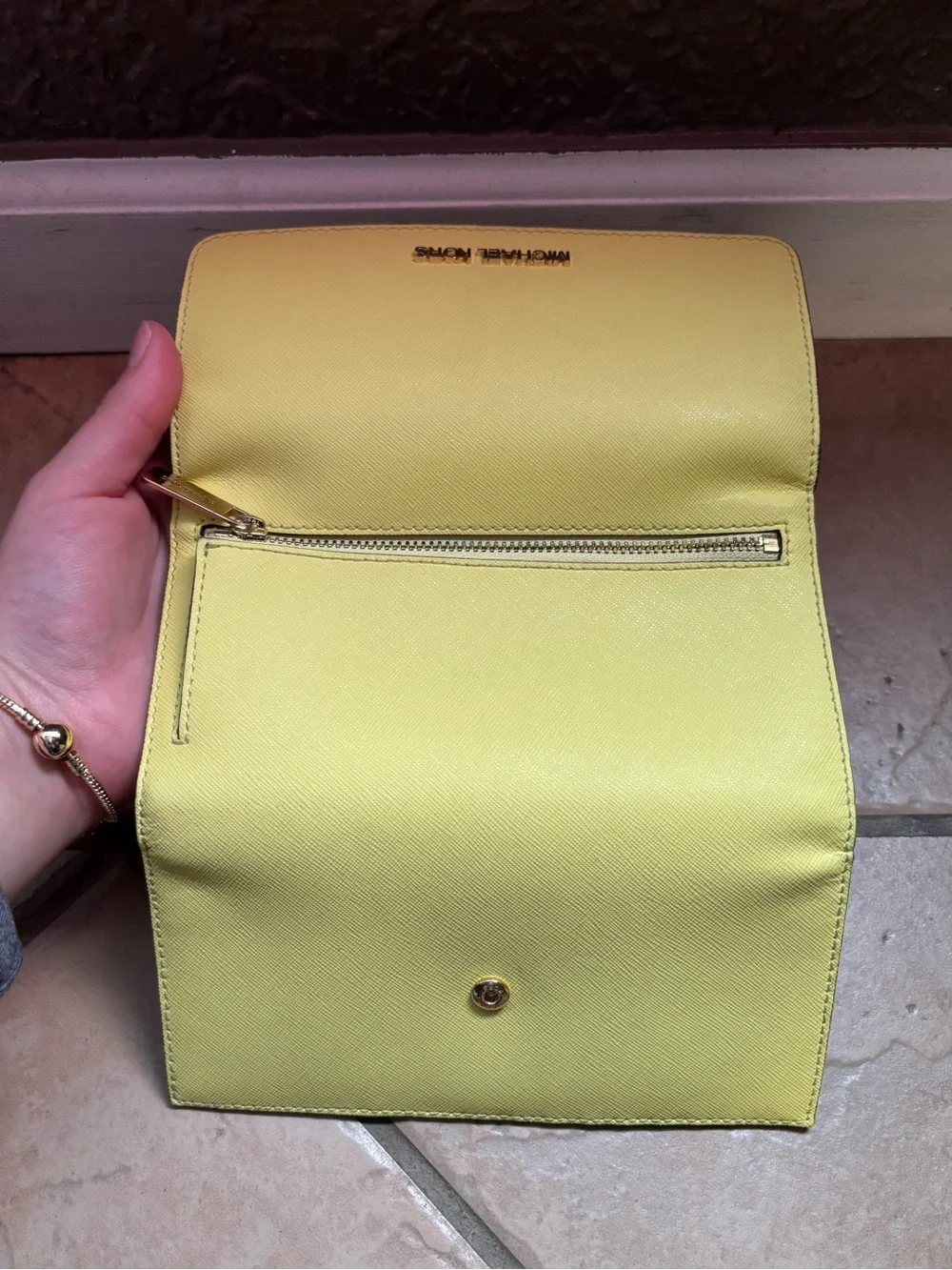 Michael Kors Bright Yellow Saffiano Leather Continental Wallet - Picture 4 of 4